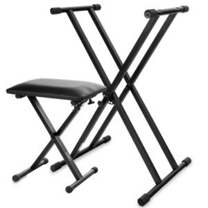 Classic Cantabile Keyboardständer - doppelstrebiges Keyboardstativ, 