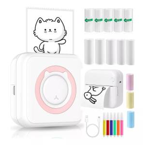 ZEUOPQ Thermodrucker Mini-Multifunktionsdrucker Bluetooth Etikettendrucker Etikettendrucker, 