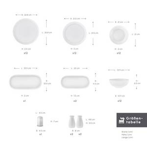 Karaca Geschirr-Set  Streamline Favaro Geschirrset 53-Teiliges 12-Personen Platin 