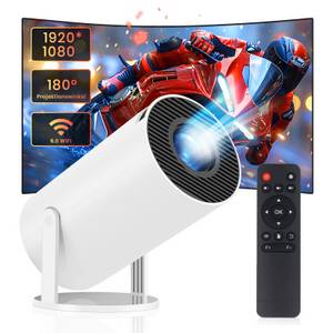 Podofo 1080P Android LCD Beamer, 180° weiß EU-Netzteil,WiFi6&BT5.0 Haushalt LED-Beamer (8000 lm, 10000:1, 1920*1080 px, WiFi6 & BT5.0) 