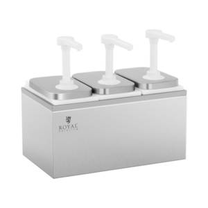 Royal Catering Getränkespender  Saucenspender - 3 Pumpen - 3 x 2 L 