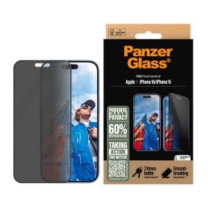 CARE by PanzerGlass Displayschutzglas »Privacy Screen Protection«, für Apple iPhone 16-Apple iPhone 15, Displayschutzfolie, Schutzfolie, Bildschirmschutz, kratz- & stoßfest 