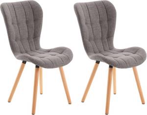 Clp 2er Set Esszimmerstuhl Elda I Stoff, Kunstleder, Samt I Lehnstuhl Mit Robustem Holzgestell Und Stilvollen Ziernähten 