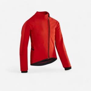 Btwin Fahrradjacke 900 Kinder schwarz/rot 