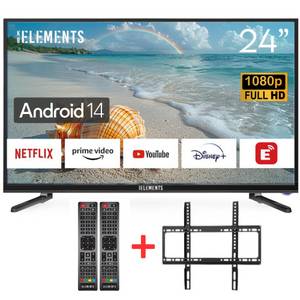 KB Elements ELT24DE14S LED-Fernseher (60 cm/24 Zoll, Full HD, Smart-TV, Android 14, 2 x Fernbedienungen, Wandhalterung) 