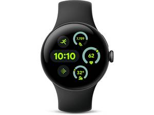  GOOGLE Pixel Watch 3 (Wi-Fi) 41 mm, Smartwatch Aluminium Fluorelastomer, 130–175 165–210 Obsidian 