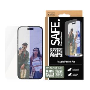 SAFE by PanzerGlass Displayschutzglas »Anti-Blue Light Screen Protection«, für Apple iPhone 16 Plus-Apple iPhone 15 Plus, (1 St.), Displayschutzfolie, Schutzfolie, Bildschirmschutz, kratz- & stoßfest 