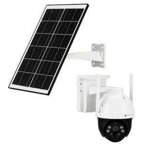 LUVISION 4G / LTE PTZ Solar Überwachungskamera 3MP SIM Karte Solarpanel KI-Personenerkennung Sirene Mikrofon 