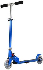Costway Tretroller, klappbar mit blinkenden Räder blau Tretroller