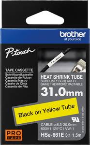 Brother P-TOUCH HSE-661E - Schrumpfschlauch, 3:1, 31 mm x 1,5 m, gelb/schwarz 