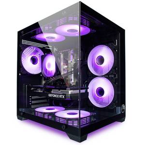 Octane Systems Venom Black Gaming PC 3050/ 4060 bis 2TB/ 128GB RAM Luftkühlung Wifi Gaming-PC (Intel Intel E5, Wählbar: AMD RX 590/ NVIDIA RTX 3050/ GTX 1080/ RTX 4060, 32GB RAM, 250GB SSD Festplatte GB RAM, Luftkühlung (beleuchtet) 