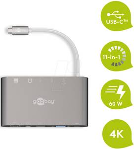 Goobay USB-C Multiport-Adapter All in 1, Kartenleser 