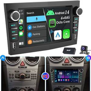 ESSGOO Android 14 Für Opel Zafira B Corsa C D Astra H Vivaro Vectra Autoradio (Digitalradio (DAB), FM, RDS) 