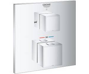 Grohe Grohtherm Cube Thermostat-Wannenbatterie Design eckig Chrom (24155000) Duschthermostat