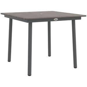 Outsunny Gartentisch mit Schirmloch grau 90L x 90B x 75H cm 