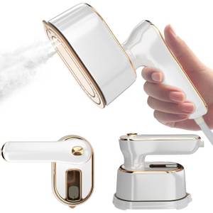 ZEUOPQ Dampfbügeleisen Dampfbügeleisen 1000 W Faltbarer Hand-Dampfgarer, 120 ml,20 S Aufheizen, bis zu 16 g/min Dampf ausstößt. 