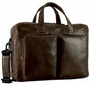 Jost Bags Jost Porto Gusset Briefcase grey brown (907811-7)