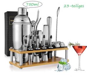 DOPWii Cocktail Shaker 750ML 23 Teiliges Edelstahl Barkeeper Kit, Lebensmittelechtes Material 