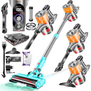 Kesser Akku-Hand-und Stielstaubsauger, Hepa-Filter, beutellos, Akku Staubsauger Handstaubsauger bis 45 Min. Laufzeit Akkusauger 