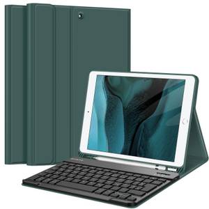 Fintie Tablet-Hülle TPU Tastatur Hülle für iPad 10.2 Zoll (9/8/7 Gen - 2021/2020/2019), mit Pencil Halter und magnetisch Tastatur mit QWERTZ Layout 