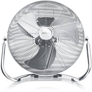 Brandson Windmaschine 53,5cm Ø, Ventilator Retro 160W neigbar, Bodenventilator, hoher Luftdurchsatz, silber 