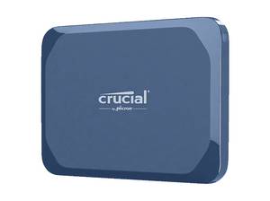  CRUCIAL X10 Portable SSD, PC/Mac Festplatte, 2.100MB/s, IP65 2 TB extern, Blau Matt 