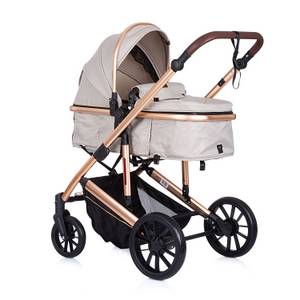 Chipolino Kombikinderwagen 2 in 1 Enigma, Sitz umbaubar, Wickeltasche, bis 22 kg beige braun 