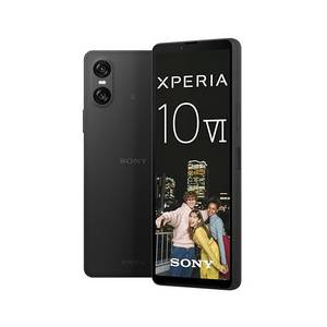  Sony Xperia 10 VI (5.000 mAh Akku, 6,1 Zoll 21:9 OLED, DREI optische Brennweiten, Leicht und kompakt, 3,5mm Audio, Android 14, IP65/68, Dual SIM, schwarz, 24+12 Monate Garantie [Amazon Exklusiv] 