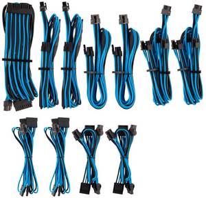 Corsair Premium PSU Cables Pro-Kit Typ 4 Gen 4 mit Einzelummantelung - blau/schwarz Stromadapter