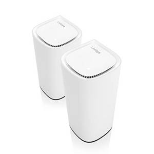  Linksys Velop Pro WiFi 6E Mesh-System MX6202-KE – Cognitive Mesh-Router mit 6-GHz-Band-Zugriff und 5,4 Gbit/s – Mesh-Abdeckung für bis zu 550 m² und 400 Geräte – 2er-Pack 