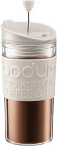 Bodum Travel Press mit extra Trinkaufsatz 0,35 l Cremefarben French Press