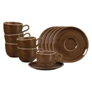 Otto Seltmann Weiden Tasse Terra Kaffeetassen mit Untertassen 260 ml 6er Set 