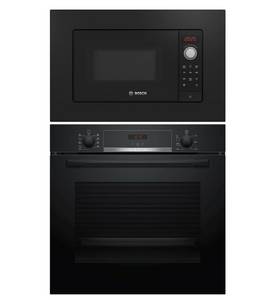 Bosch Backofen-Set EcoClean mit Mikrowelle 20 Liter Kindersicherung schwarz 60 cm 