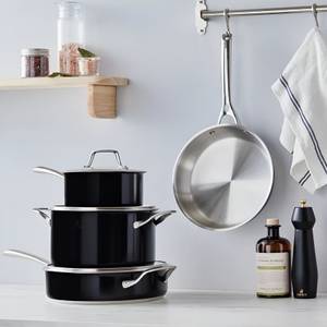 Karaca Topf-Set » 7 Teiliges Edelstahl Kochtopfset Anthrazit, Kochtopf, Stielkasserolle, Kasserolle, Bratpfanne, Edelstahl Topfset, Küchenhilfe, Mahlzeiten Unverzichtbar, Unverzichtbar für Küchen« 