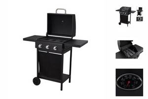 Bigbuy Holzkohlegrill Gasgrill Schwarz 139 x 56,5 x 106 cm 