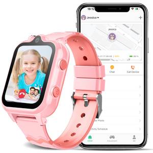 Rayofi Smartwatch Kinder mit GPS, 2 Kameras,4G Telefonfunktionen Smartwatch (GPS Tracker mit SOS-Schulmodell,Schulmodus,Videoanrufen Kinderuhr cm/1,69 Zoll) 