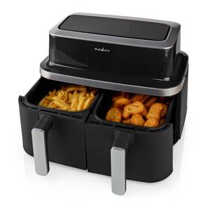 Nedis Digitale Doppel Heißluftfritteuse XL mit 2x 4,2 Liter Frittierkörben 