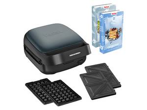  TEFAL SW862B Snack Collection Sandwich- und Waffeleisen Schwarz/Blau 