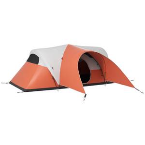 Outsunny Campingzelt für bis zu 6 Personen mit Tragetasche orange 550L x 300B x 198H cm 