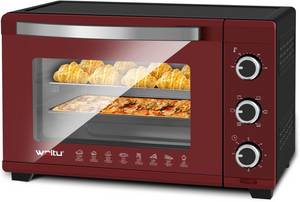 WOLTU Minibackofen BF12, Mini Backofen 32 Liter, 1600 Watt Toasterofen, Pizzaofen, Herausnehmbares Krümelblech mit Timer Minibackofen für Pizza, Toast, Truthahn, Hot Dogs 