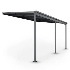 Juskys Terrassendach Borneo 4x3 m Aluminium mit Doppelstegplatten...