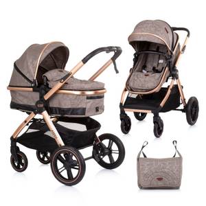 Chipolino Kinderwagen 2 in 1 Aspen Wickeltasche Moskitonetz Schwenkräder Korb beige 