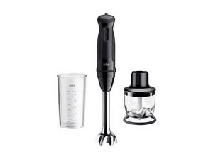  BRAUN MultiQuick 3 MQ 30201 M Stabmixer Schwarz (900 Watt, 350 ml Zerkleinerer, 600 Messbecher) 