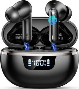  Bluetooth Kopfhörer, Kopfhörer Kabellos Bluetooth 5.4, In Ear Kopfhörer mit ENC Noise Cancelling Mic, Kabellose Kopfhörer 40 Std Spielzeit Tiefer Bass mit LED-Anzeige, IP7 Wasserdicht Ohrhörer USB-C 