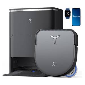 Ecovacs Nass-Trocken-Saugroboter  DEEBOT X5 OMNI, 45,00 W, Saugroboter mit Wischfunktion, OMNI Station, 15mm Mopphebesystem, Adaptive Kantenreinigung, 70 ℃-Heißwasser-Moppwaschen,Intelligente Nachwischfunktion 