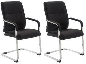Clp 2er Set XXL-Freischwinger Anubis Mit Gepolsterter Sitzfläche I Konferenzstühle Mit Metallgestell Und Stoffbezug 