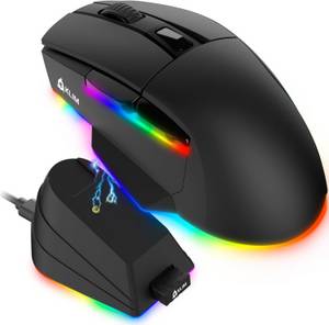 Klim Blaze X Gaming-Maus (Bluetooth, kabellos mit Ladestation und RGB Beleuchtung) 