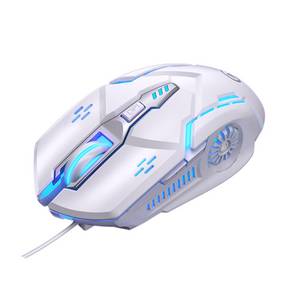 SIERGA Mechanische Maus, Gaming-Maus, kabelgebundene Maus, 6-Tasten Gaming-Maus (kabelgebunden, 7-farbig beleuchtete mechanische Gaming-Maus, stumm/stumm) 