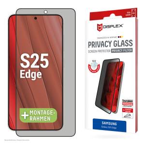Displex Privacy Glass Schutzfolie FC Samsung Galaxy S25 Edge Panzerglas mit Sichtschutz 