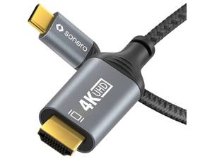 Sonero USB-C/HDMI-Kabel, 4K60, 18Gbps, Stecker/Stecker, grau/schwarz, 2 m 